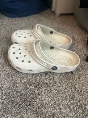 CROCS Kids Cream Slip-On Clog with Heel Strap